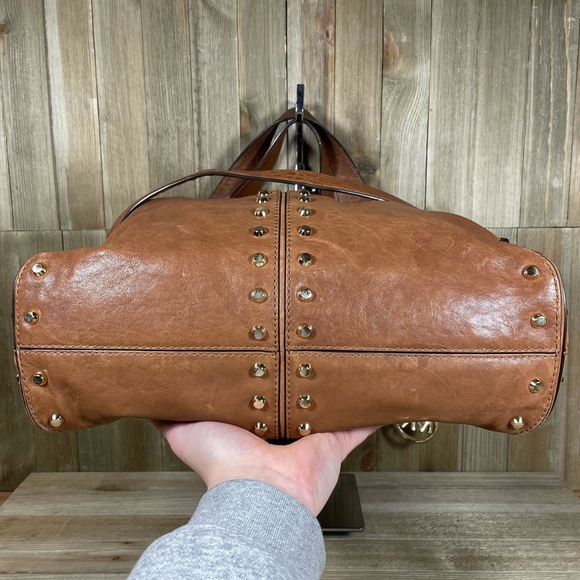 Michael Kors Large Uptown Astor Studded Brown Leather Shoulder Tote - Picture 5 of 9